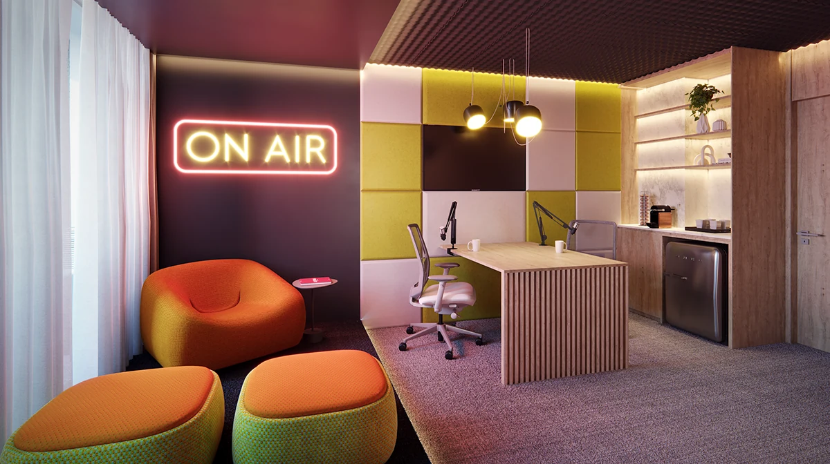 PERSPECTIVA ILUSTRADA DA SALA PODCAST